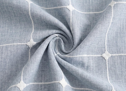 Horaldaily Farmhouse Plaid Tablecloth, Blue, 70×70 Inch Round