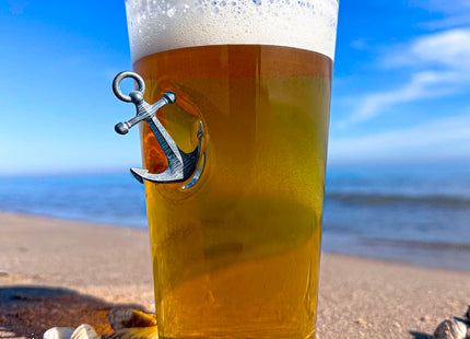 BenShot Anchor Pint Glass - 16oz - HandCrafted for Fathers Day or All-American Celebrations