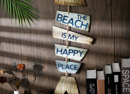 Qunclay Beach Wall Decor Wooden Beach Decoration for Home Coastal Fish Sign