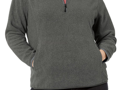 Amazon Essentials Women's Classic-Fit Long-Sleeve Quarter-Zip Polar Fleece Pullover Jacket, Charcoal Heather, XX-Large