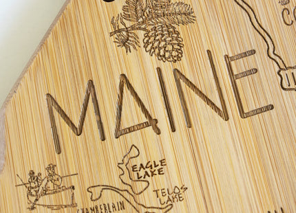 Totally Bamboo Destination Maine State Shaped Cutting Board