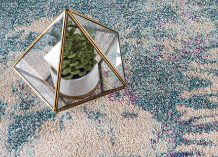 Unique Loom Positano Collection Coastal Modern Coral Lobster Shells Light Blue Area Rug (8' x 10')
