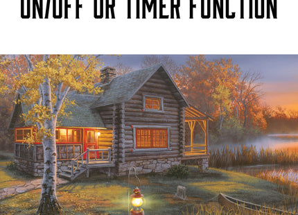 Rivers Edge Products LED Canvas Wall Art, 24 by 16 Inches, Fiber Optic Light Up Wall Decor, Battery Operated Lighted Nature Canvas Print, LED Light Kitchen, Bedroom, or Home Decor, Lake Cabin