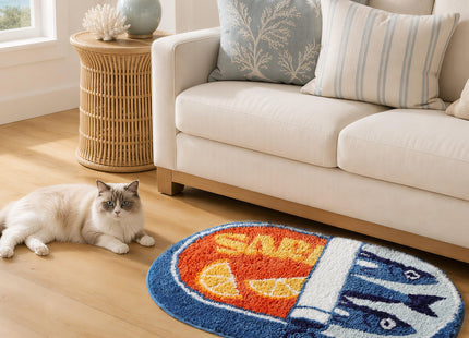 FROZZUR Sardine Fish Bath Mat, Coastal Tufted Bathroom Rug, 30''x20''