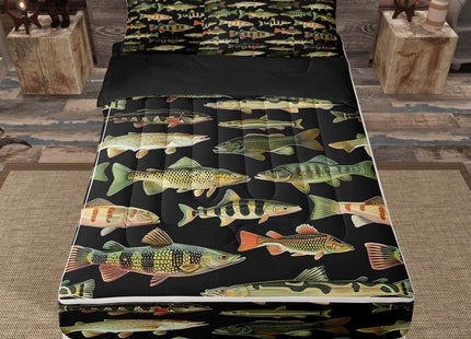 Feelyou Fishing Comforter Set Full Zipper Bedding Set