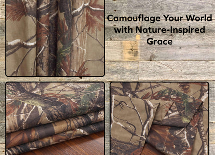 Realtree All Purpose Camouflage Rod Pocket Window Curtains, Set of 2 Panels (42"x87" Inch) - Camo Drapes in Forest and Rustic Theme, Perfect for Bedroom, Farmhouse, Living Room, Cabin, and Kitchen