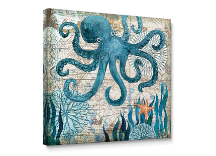 Niwo ART - Octopus, Sea Animail Canvas Wall Art Home Decor,Stretched Ready to Hang (20"x20"x1.5")