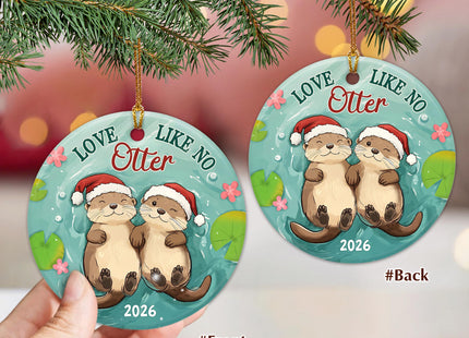 Otter Couple Christmas Ornament 2026 - Couple Gifts for Him & Her