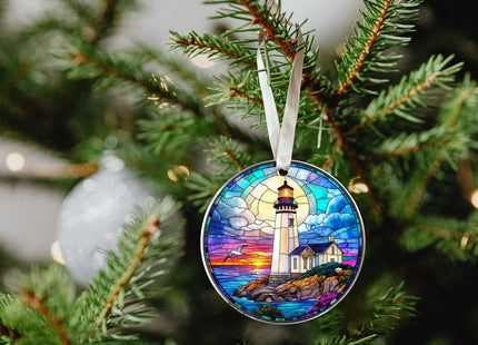 KatAndNat Lighthouse Ornament - Lighthouse Christmas Ornaments, Ocean Beacon Ornaments for Christmas Tree - Lighthouses Keepsake for Women, Ocean Lovers - Acrylic Ornament 2025