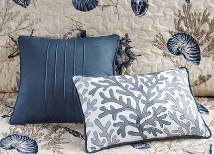 Madison Park Cottage Coastal Starfish Blue King Bedspread Set, 6pc