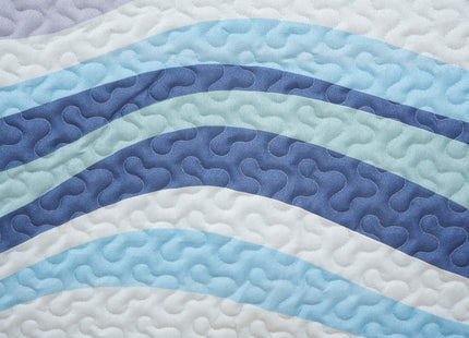 C&F Home Sea Waves Blue Ocean 3-Piece King Quilt Set