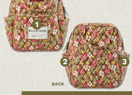 Bella Taylor Lunch Tote, Quilted Lunch Bag, Autumn Garden