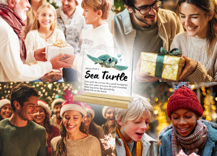 Inspirational Sea Turtle Gifts for Women Men,Advice From A Sea Turtle Acrylic Plaque,Sea Turtle Gifts for Turtle Lovers