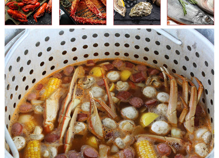 Creole Feast SBK0801 80 Qt Seafood Boiling Kit with Strainer, Aluminum