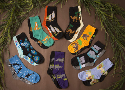 Foozys Women’s Crew Socks | Black Bear Zoo Animal Novelty Socks | 2 Pair
