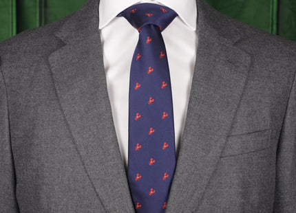 MENDEPOT Red Lobster Pattern Necktie With Gift Box Red Color Lobster Navy Tie