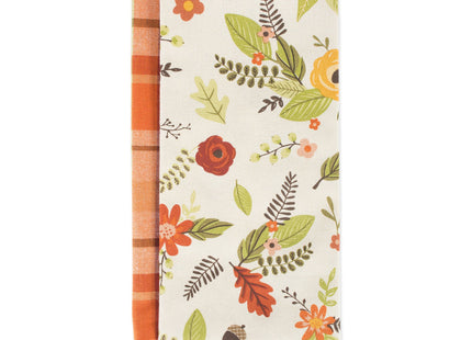 DII Fall Basics Kitchen Dishtowel Collection Printed & Plaid Fall Dish Towel Set, 18x28, Floral Plaid, 2 Count