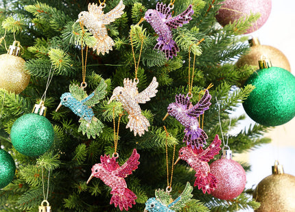 Yuntau 8 Pcs Crystal Christmas Hanging Ornaments, Hummingbird