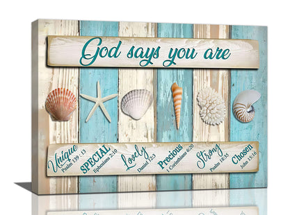 Tijuboni Ocean Nautical Wall Art Coastal Seashell Decor 12"x16"