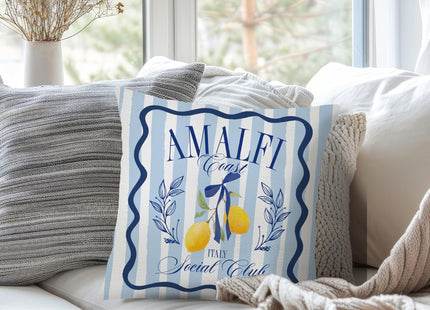 Nipil Summer Lemon Coastal Pillow Covers 18x18, Coastal Room Decor, Amalfi Coast Party Decorations, Mediterranean Coastal Decorative Throw Pillow Covers Pillowcases for Home Living Room Bedroom