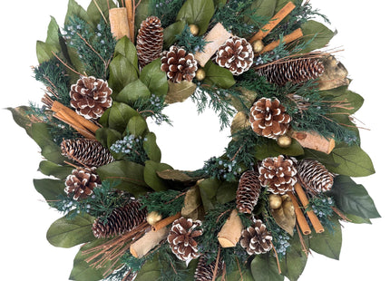 ANDALUCA Natural Preserved Pinecone Evergreen Wreath (Evergreen Pine)