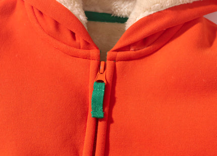 HUAER& Baby Boys' Cotton Cartoon Fox Zip Front Jacket Hoodie Sweatshirt(1-2T fox 2