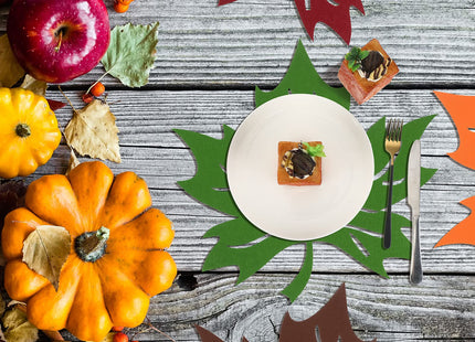 Tatuo 8 Pcs Fall Maple Leaf Placemats Autumn Placemats, 16.5 x 16.5 Inch