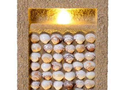 Teamson Home Coastal Seashells Design Outdoor Water Fountain, Brown
