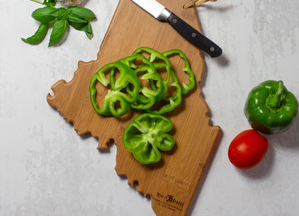 Totally Bamboo Maine State Shaped Cutting Board, Summer Stokes Art