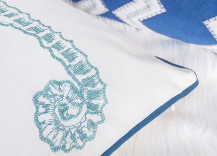 Homey COZY Embroidery Navy Velvet Seahorse Throw Pillow Cover,Ocean Blue Series Nautical Decorative Pillow Case Coastal Beach Theme Home Decor 20x20,Cover Only