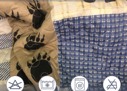 Virah Bella 3 Piece Full/Queen Cabin Quilt Bedding Set - Midnight Star - Rustic Country Reversible Patchwork Comforter Set with Decorative Pillow Shams