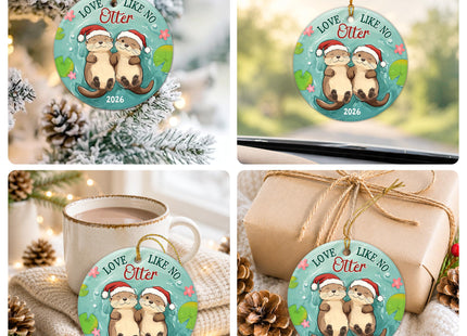 Otter Couple Christmas Ornament 2026 - Couple Gifts for Him & Her