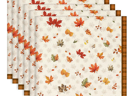 Arquiel Fall Vintage Maple Leaf Cloth Napkins Set of 6, 100% Cotton