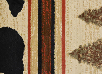 Rustic Lodge, Bear Cabin 2x3 Area Rug, 27"x39" Multi 7482
