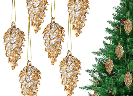 Spun Glass Pinecone Christmas Ornaments for Tree