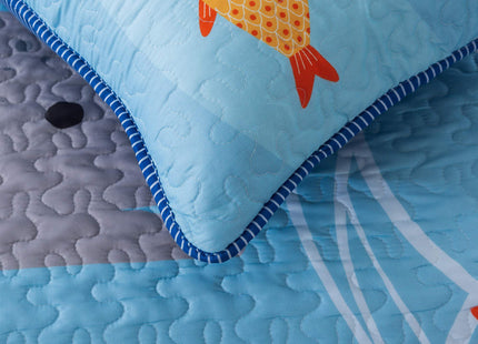 Soul & Lane - Kids Ocean Quilt Set, Whale Sea Bedding, Queen with 2 Shams