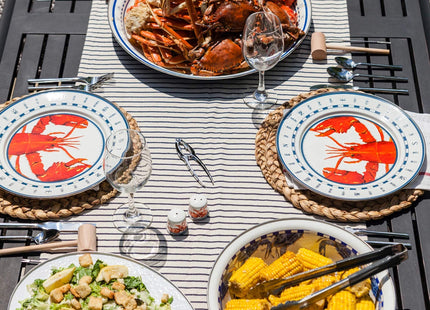 Golden Rabbit Enamelware Dinner Plates, 10.5 inch, Lobster, Set of 4