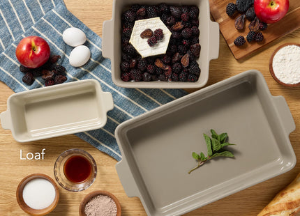 Best Choice Products 3-Piece Ceramic Casserole Baking Dish Set Mushroom