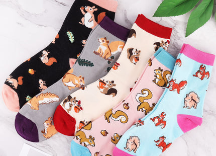 Belloxis 5Pcs Squirrel Socks for Women, Funny Squirrel Gifts