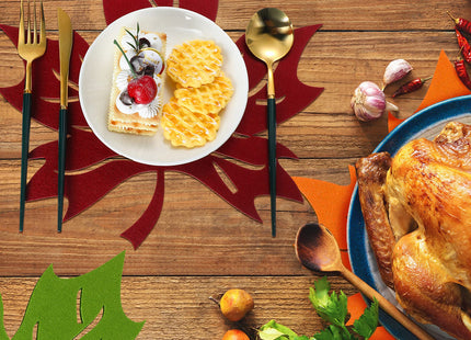 Tatuo 8 Pcs Fall Maple Leaf Placemats Autumn Placemats(12.8 x 12.8 Inch)