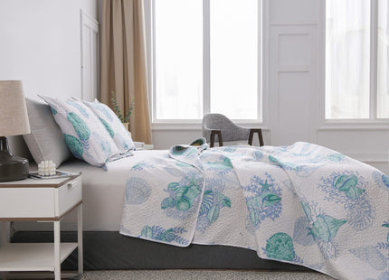 Smuge 3-Piece Beach Theme Quilt Set Queen Size Bedding Set
