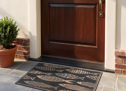 A1HC Rubber Welcome Doormat Non-Slip Front Door Mat 18"x30", Nautical Fish