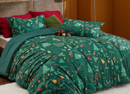 Bedsure Christmas Comforter Set King - Christmas Bed Set with Festival Forest, Soft Bedding for Holiday, 3 Pieces, 1 Soft Trees Printed Comforter and 2 Pillow Shams
