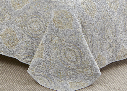 Tommy Bahama - Queen Quilt Set, Reversible Cotton Bedding with Matching Shams, Coastal Bedspread, Super Soft Bedding Set (Turtle Cove Grey, Queen)