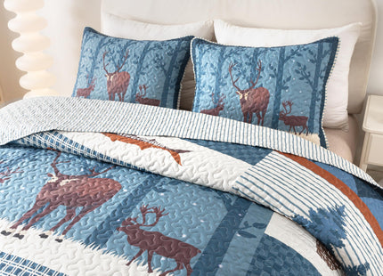 Soul & Lane - Wildlife Fish Quilt Set, Cabin Bedding, Twin with 1 Sham