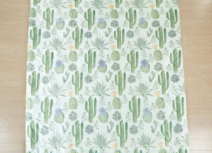 Chezmoi Collection Gregory 5-Piece Serene Lodge Bed in a Bag Twin Comforter Set - Green Blue Cactus Succulent Plant Printed Microfiber Bedding Set