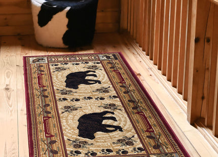 Universal Rugs Black Bear Area Rug, 5'3'' x 7'3'', Brown