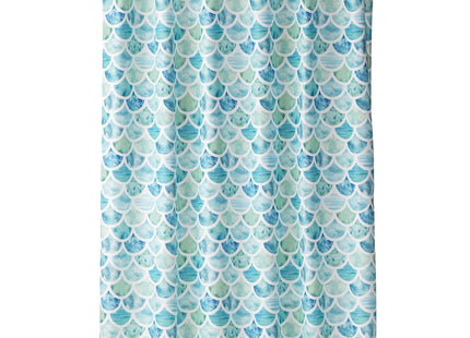 SKL Home Coastal Ocean Watercolor Scales Shower Curtain, Multi