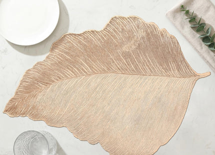 6 PCS Gold Leaf Vinyl Placemats, Nordic Light Luxury Maple Leaf Table Mats
