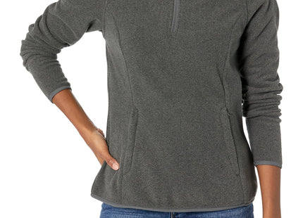 Amazon Essentials Women's Classic-Fit Long-Sleeve Quarter-Zip Polar Fleece Pullover Jacket, Charcoal Heather, XX-Large